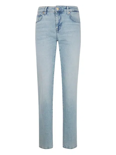 7 For All Mankind Calie Straight Leg Denim Five Pocket Trousers In Multi