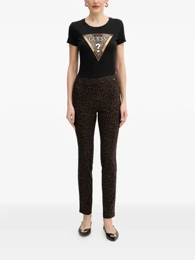 Guess Usa Leopard-pattern Trousers In Multi