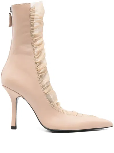 Patrizia Pepe 95mm Second-skin Ankle Boots In Multi