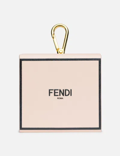 Fendi Leather Box Charms In Pink