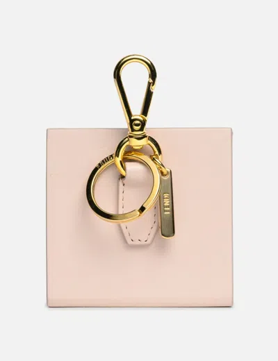 Fendi Leather Box Charms In Pink