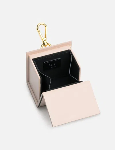 Fendi Leather Box Charms In Pink