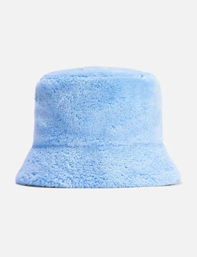 Prada Shearling Bucket Hat In Blue