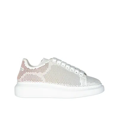 Alexander Mcqueen White Calfskin Low Top Women's Sneakers In White