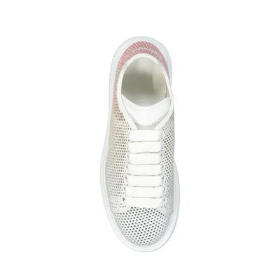 Alexander Mcqueen White Calfskin Low Top Women's Sneakers In White