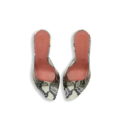 Amina Muaddi Bicolor Pvc Stiletto Heel Women's Sandals In Animal Print