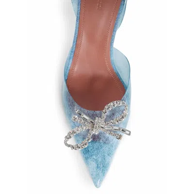 Amina Muaddi Blue Plexiglass High Heel Pumps In Blue