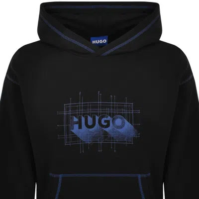 Hugo Blue Nothalium Hoodie Black In Black