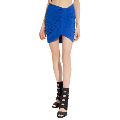 Balmain Mini Draped Skirt In Blue