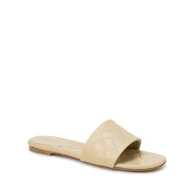 Bottega Veneta Beige Lamb Leather Flat Sandals In Brown