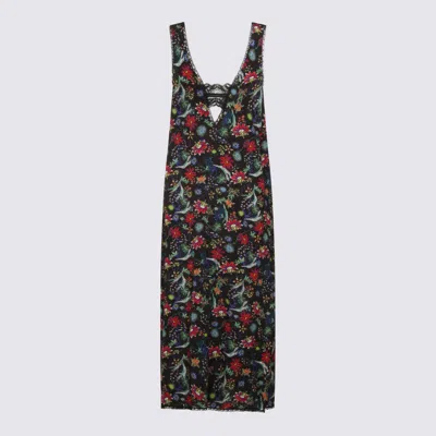 Zadig & Voltaire Renzo Lace-panel Floral-print Maxi Dress In Animal Print