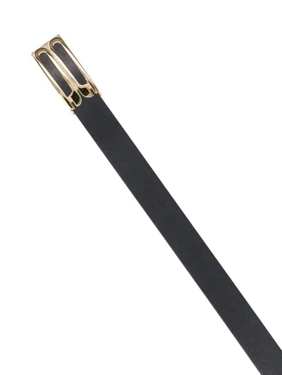 Victoria Beckham Adjustable Length Belts Smooth Finish Design In Black