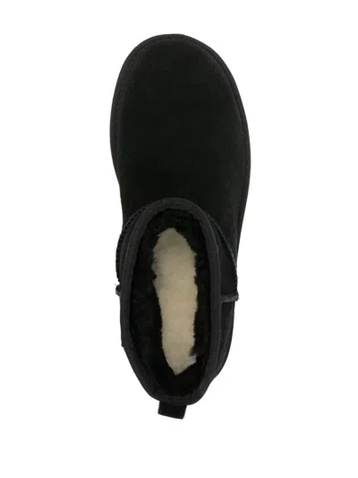 Ugg Ultramini Black Boots With Platform In Suede Woman In Black