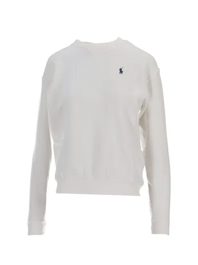 Ralph Lauren Prl Cn Po-long Sleeve-sweatshirt In White