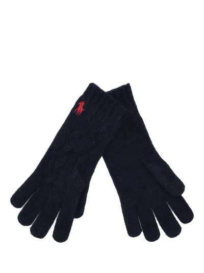Ralph Lauren W Cs Cls Cbl-glove In Blue
