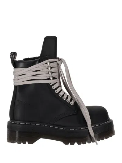 Rick Owens X Dr. Martens Quad Sole Steel Toe Leather Ankle Boots In Multi