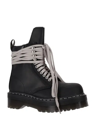 Rick Owens X Dr. Martens Quad Sole Steel Toe Leather Ankle Boots In Multi
