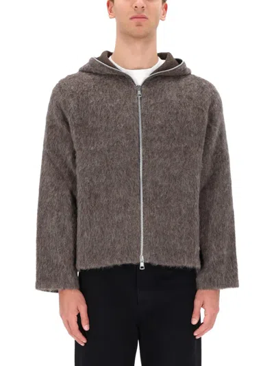Our Legacy Grey Wool Blend Sweatshirt In Brown