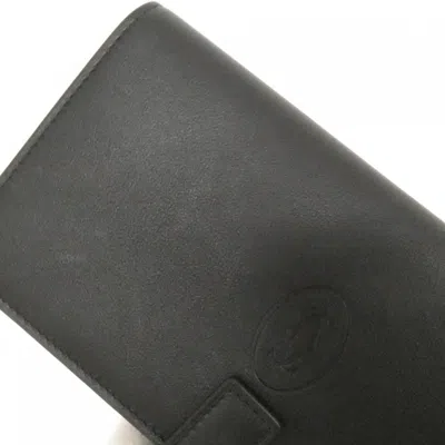 Pre-owned Cartier Black Bordeaux Leather Long Wallet (bi-fold) () In Multi