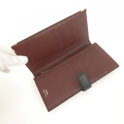 Pre-owned Cartier Black Bordeaux Leather Long Wallet (bi-fold) () In Multi