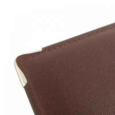 Pre-owned Cartier Black Bordeaux Leather Long Wallet (bi-fold) () In Multi