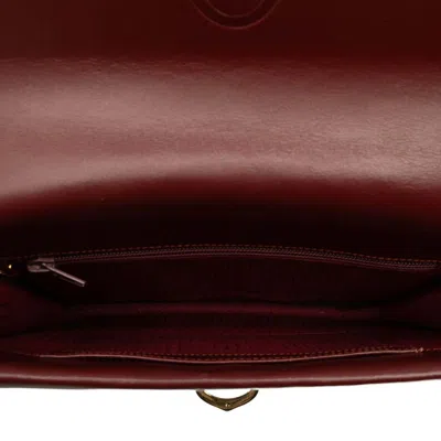 Pre-owned Cartier Bordeaux Wine Red Leather Shoulder Bag () In Burgundy