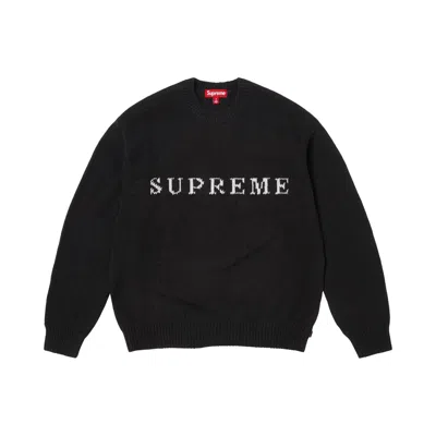 Pre-owned Supreme Contrast Logo Sweater 'black' | Men's Size S