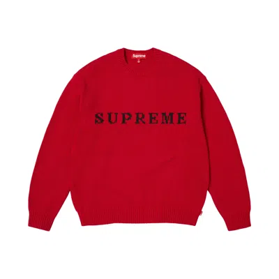 Pre-owned Supreme Contrast Logo Sweater 'red' | Men's Size Xl