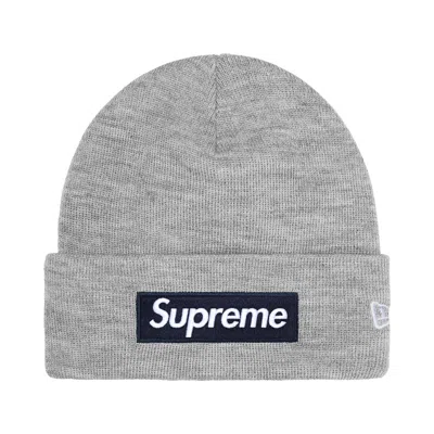 Pre-owned Supreme New Era Box Logo Beanie 'heather Grey' | Men's Size Onesize In Gray