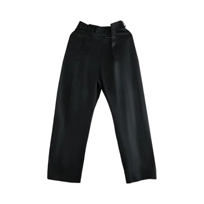 Pre-owned Mm6 Maison Margiela Pleated Trouser 'black' | Women's Size 40