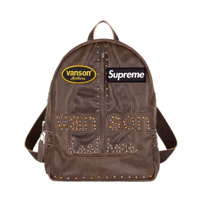Pre-owned Supreme X Vanson Leathers X B.b. Simon Backpack 'brown' | Men's Size Onesize