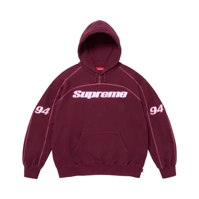 Pre-owned Supreme Overlock Hooded Sweatshirt 'burgundy' | Red | Men's Size M