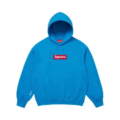 Pre-owned Supreme Box Logo Hooded Sweatshirt 'cyan' | Blue | Men's Size M