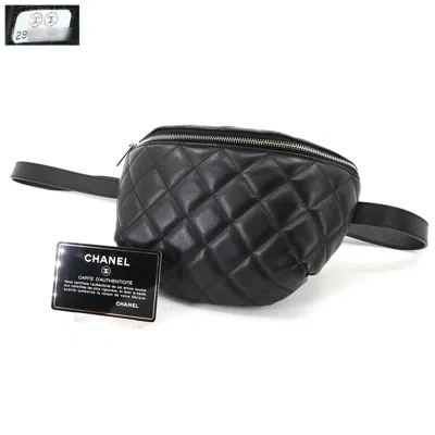 Pre-owned Chanel Black Leather Fanny Pack Sling Bag ()