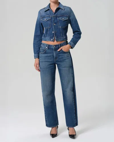 Citizen Of Humanity Citizens Of Humanity Lindz Tuxedo Stripe High Rise Easy Straight Jeans In Liro In Blue