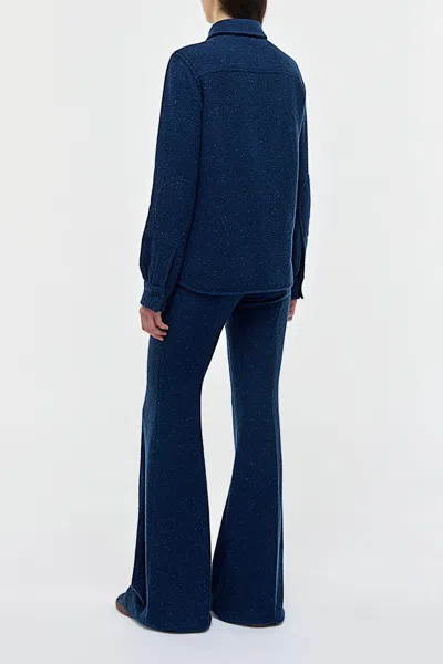 Gabriela Hearst John Austin Shirt In Electric Navy Speckled Cashmere In Blue