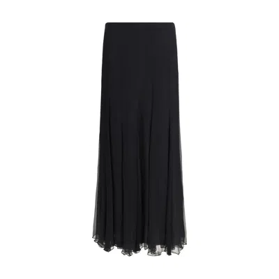 Chloé Women Fluid Silk Maxi Skirt In Black