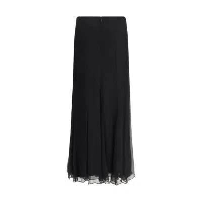Chloé Women Fluid Silk Maxi Skirt In Black