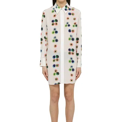 Chloé White Silk Casual Dress In Multi