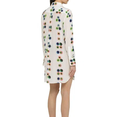Chloé White Silk Casual Dress In Multi