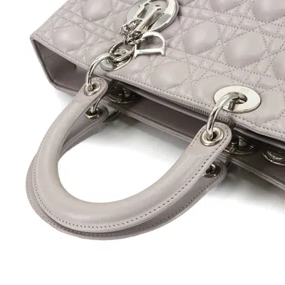 Pre-owned Dior Christian  Gray Leather Handbag Shoulder Bag ()