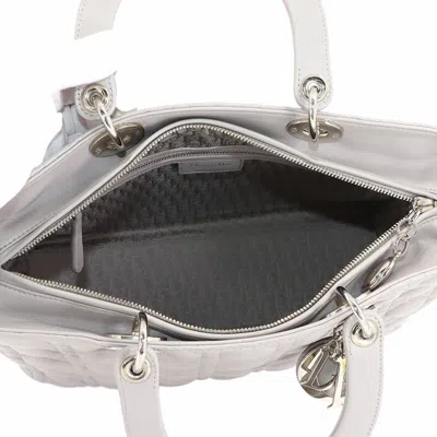 Pre-owned Dior Christian  Gray Leather Handbag Shoulder Bag ()