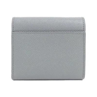 Pre-owned Dior Christian  Gray Leather Wallet (tri-fold) ()