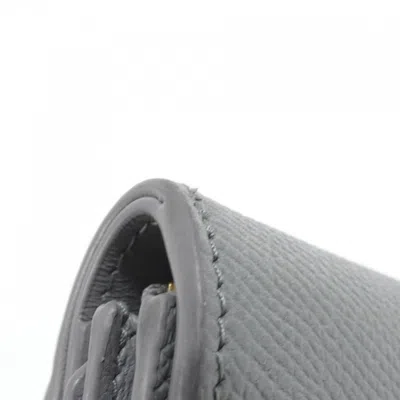 Pre-owned Dior Christian  Gray Leather Wallet (tri-fold) ()