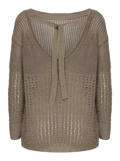Max Mara Paggi Cotton Blend Pullover In Neutral