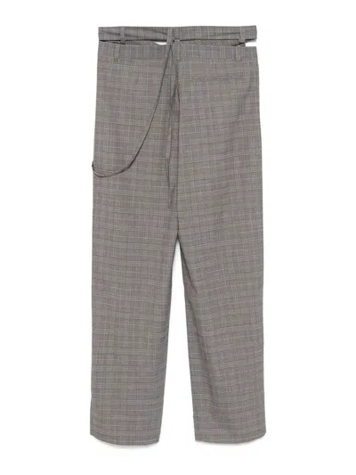 Ottolinger Gray Signature Wrap Suit Trousers In Grey