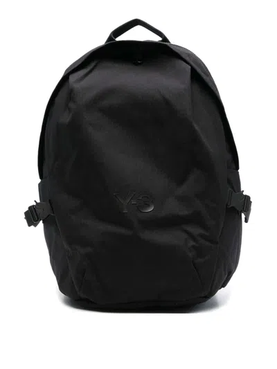 Y-3 Functional Cordura Backpack With Embossed Logo And Adjustable Features In Black