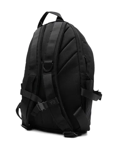 Y-3 Functional Cordura Backpack With Embossed Logo And Adjustable Features In Black
