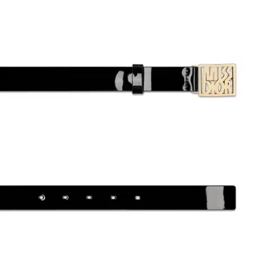 Dior Refined Leather Belt In Black