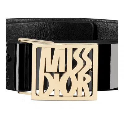 Dior Refined Leather Belt In Black